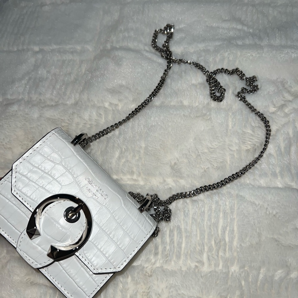 Jimmy Choo White Croc-Embossed Bag - Picture 5 of 5